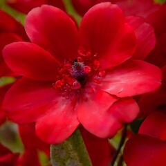 Obraz na płótnie Canvas Red Flower Generated by Ai 