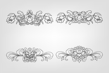 Classical Baroque Filigree Decoration Ornament Vintage Floral Border Style Antique Art Retro