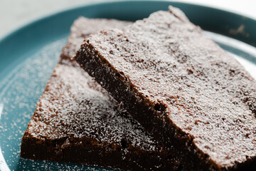 Close up of gluten free brownies