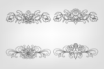 Classical Baroque Filigree Decoration Ornament Vintage Floral Border Style Antique Art Retro