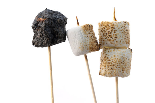 Toasted Marshmallows On A White Background