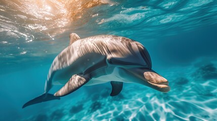 Dolphin swimming in underwater