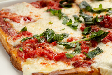 Close up margarita pizza