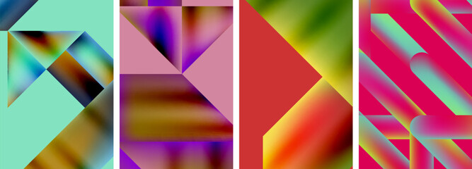 Set of abstract geometric posters. Abstract backgrounds for wallpaper, business card, cover, poster, banner, brochure, header, website