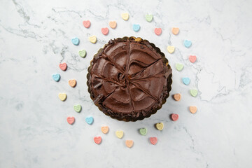 Valentine's day chocolate cake