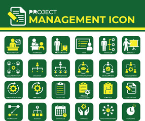 Project management icons with colorfull