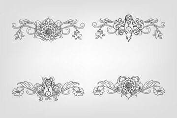 Classical Baroque Filigree Decoration Ornament Vintage Floral Border Style Antique Art Retro