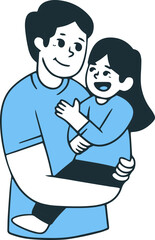 Father Day Illustration Vector Element