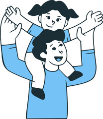 Father Day Illustration Vector Element