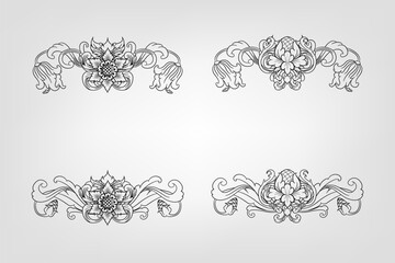 Classical Baroque Filigree Decoration Ornament Vintage Floral Border Style Antique Art Retro