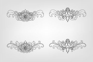 Classical Baroque Filigree Decoration Ornament Vintage Floral Border Style Antique Art Retro