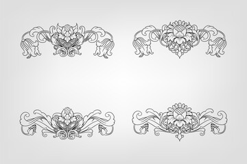 Classical Baroque Filigree Decoration Ornament Vintage Floral Border Style Antique Art Retro