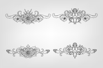 Fototapeta premium Classical Baroque Filigree Decoration Ornament Vintage Floral Border Style Antique Art Retro