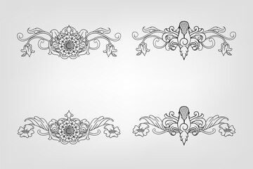 Classical Baroque Filigree Decoration Ornament Vintage Floral Border Style Antique Art Retro