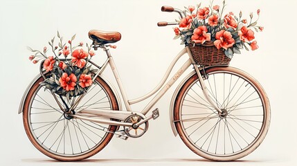 Fototapeta na wymiar red bicycle in a basket