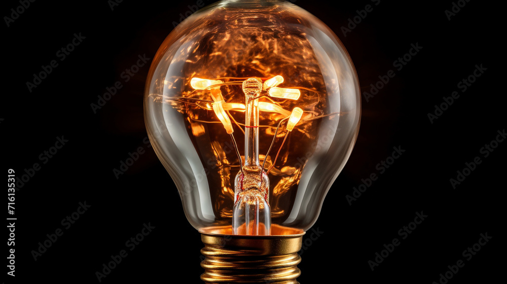 Poster light bulb on black