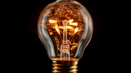 light bulb on black