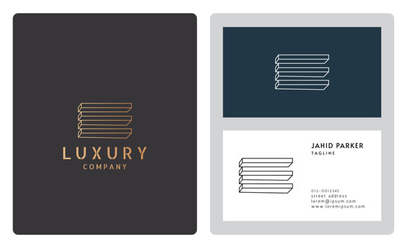 Luxury vector logotype business card template. Premium logo with luxury business card design.