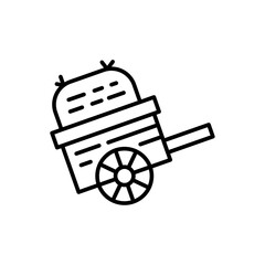 Hay bale outline icons, minimalist vector illustration ,simple transparent graphic element .Isolated on white background