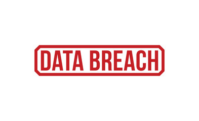 Data Breach Red Rubber Stamp vector design.