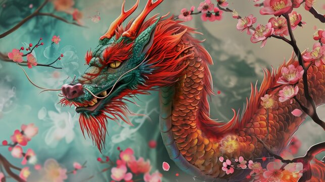 chinese dragon statue sketch new year dragons china painting digital origami