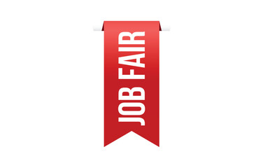 Job Fair red vector banner illustration isolated on white background