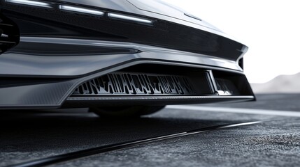 Closeup of the undercarriage of a family car demonstrating the aerodynamic design for improved...