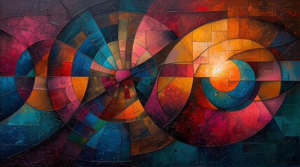 Obraz premium Abstract Geometric Mosaic in Color