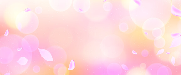 桜の花びらが舞う、春の背景イメージ