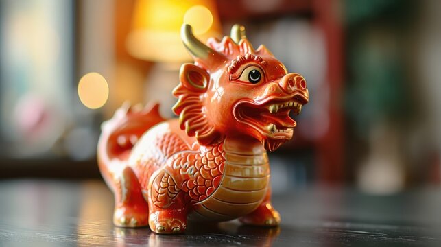 chinese new year 2024 dragon figurine ceramic piggy bank