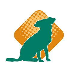 Silhouette of an active dog pet animal  © anom_t