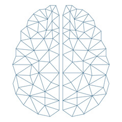 Human brain with colorful connected lines and dots. Vector network illustration.