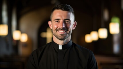 Obraz premium Friendly Catholic priest. Religion and culture.