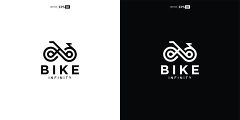 Bike Chain Cycle Cyclist Bicycle Infinity Logo Design Inspiration