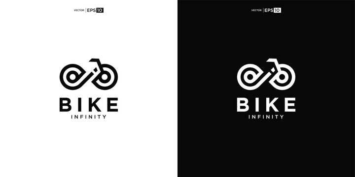 Bike Chain Cycle Cyclist Bicycle Infinity Logo Design Inspiration