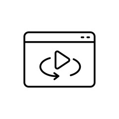 VR video outline icons, minimalist vector illustration ,simple transparent graphic element .Isolated on white background