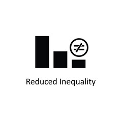 Reduced Inequality icon. Reduced Inequality icon for web design, simple flat illustration on white background..eps