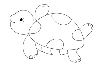 vector of a cute cartoon turtles in black and white coloring pages