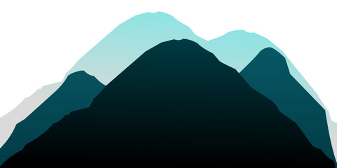 mountain landscape isolated on white