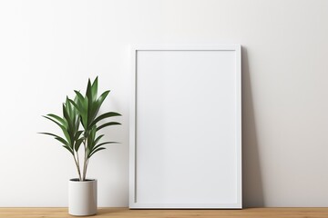 blank frame on white wall