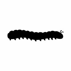 silhouette of a black caterpillar running