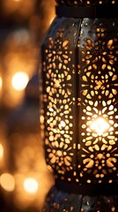 Bokeh Lights Behind the Intricate Pattern, Graphic Resources