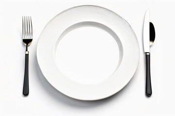 cutlery bowls and plates with a white background