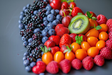 Fruit forming heart shape Valentine's Day