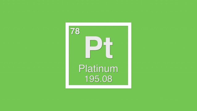 78 platinum pt white title element graphic periodic table chroma green screen