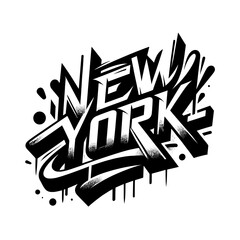 Design “NEW YORK” in Graffiti Style For T-Shirts, Stickers, Posters. Capture New York's Urban Vibe In A Bold, Artistic, and Versatile Design."