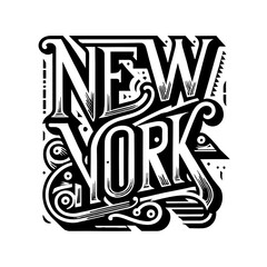 "Design 'NEW YORK' lettering in early 20th-century vintage style, suitable for t-shirts, stickers, posters. Blend historical charm with modern appeal, embodying New York's timeless spirit."