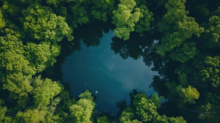 Naklejka na ściany i meble aerial view background river lake nature