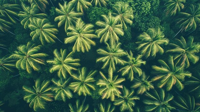 aerial view background palm trees