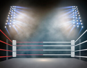 Sport competition ring for wrestling and boxing arena illustration